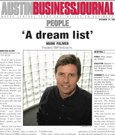 Austin Business Journal featuring Mark Palmer, owner of SMP Ventures